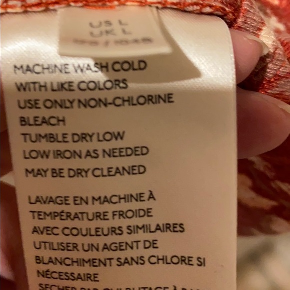 Free People Heartsbeat Mini Dress in Red ditsy floral rust combo size L NWT New - Picture 15 of 16